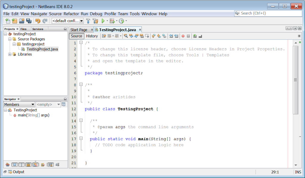 Creating A New Java Project In Netbeans Ide Aristides S Bouras 1794